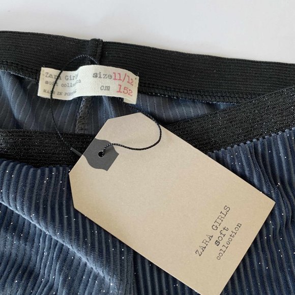 Zara Other - 🍀 $10 3/$20 NWT ZARA blue sparkle ribbed leggings 152cm 11-12Y